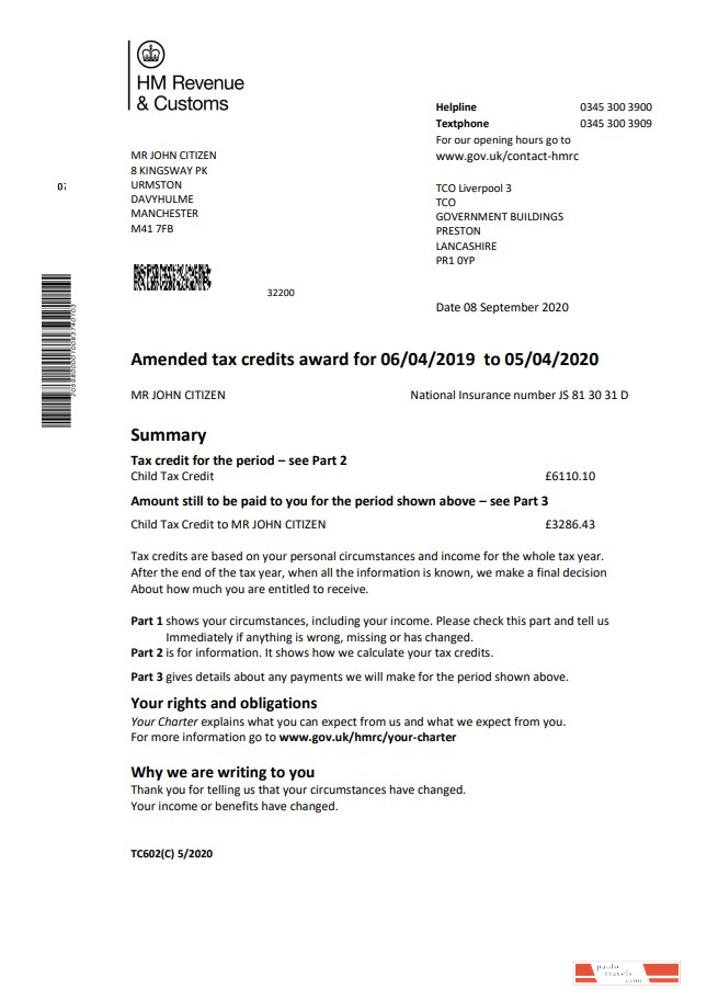 HM Revenue & Customs tax credits